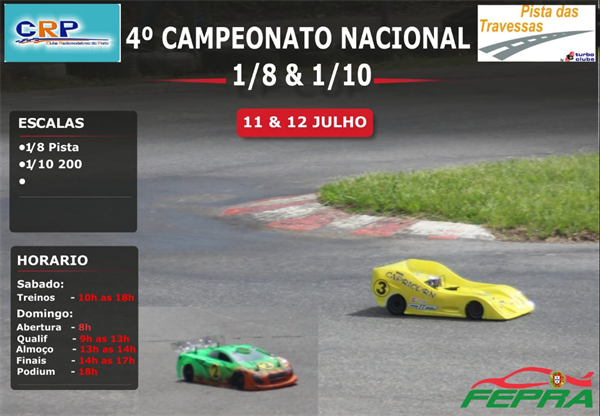 4ª Prova do Campeonato Nacional de 1/10 200 e 1/8 Pista
